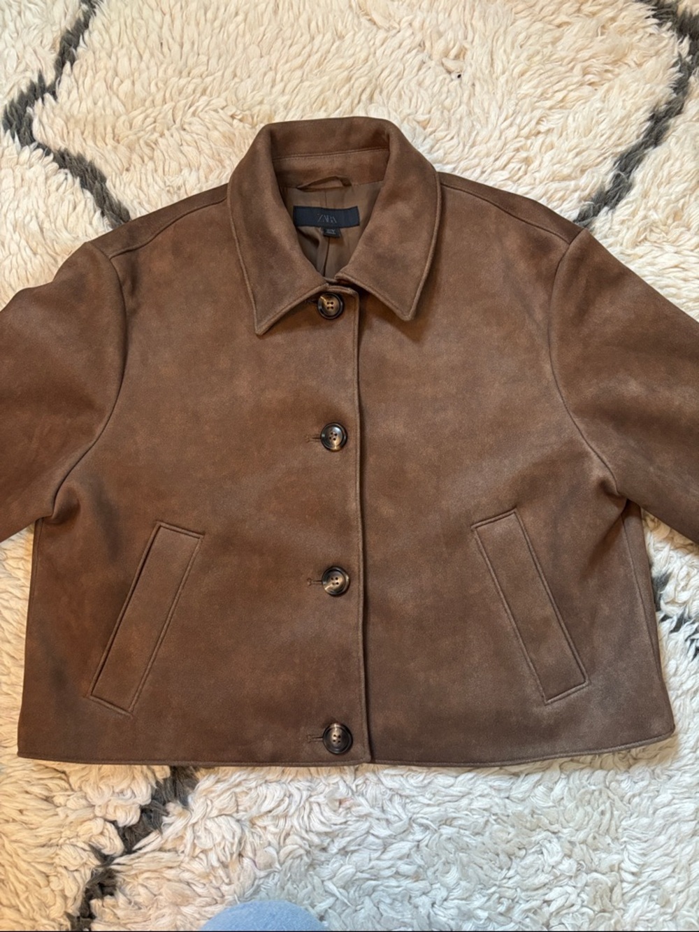 Zara Brown Button-Front Jacket - Picture 9 of 17